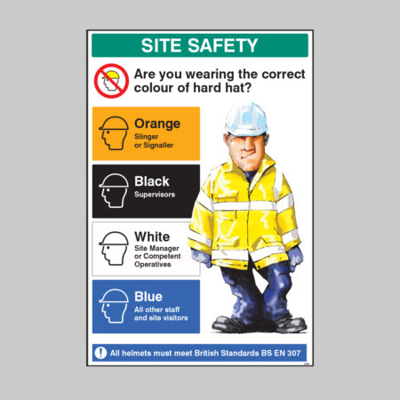 Are you wearing the correct colour hard hat 600x900mm 5mm pvc