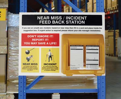 Near Miss Station with Suggestion Box - 600x440mm 10mm foam pvc
