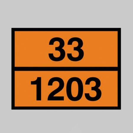 Hazchem ADR plate - petrol - embossed stainless steel 400x300mm