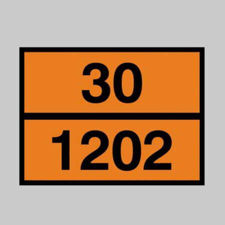 Hazchem ADR plate - kerosene - embossed stainless steel 400x300mm