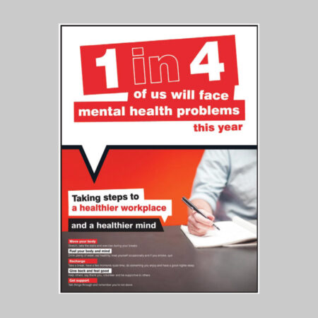 Workplace Well-Being Taking steps to a healthier workplace poster 420x594mm synthetic paper