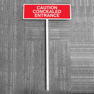 Caution concealed entrance verge sign 450x150mm (post 800mm)