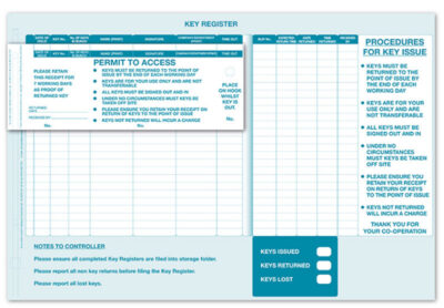 Key Control System Sign-In Sytem (100 NCR passes)