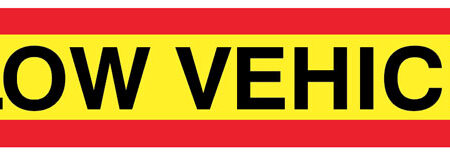 Slow vehicle panel 1265x225mm reflective aluminium