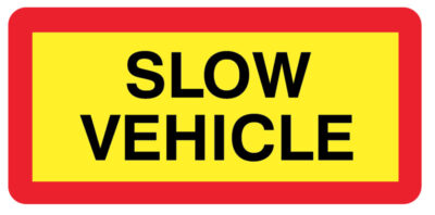 Slow vehicle panel 525 x 250mm reflective aluminium