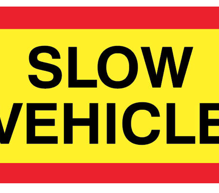 Slow vehicle panel 525 x 250mm reflective aluminium