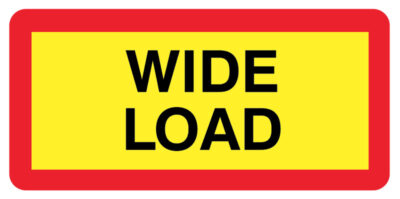 Wide load panel 525 x 250mm reflective aluminium