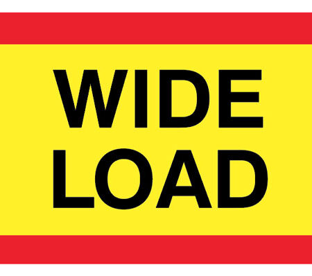 Wide load panel 525 x 250mm reflective aluminium