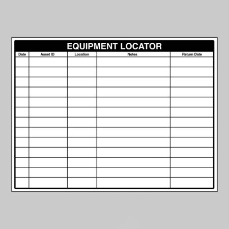 Equipment In/Out Locator Dry Wipe Board 800x600mm 3mm foam pvc