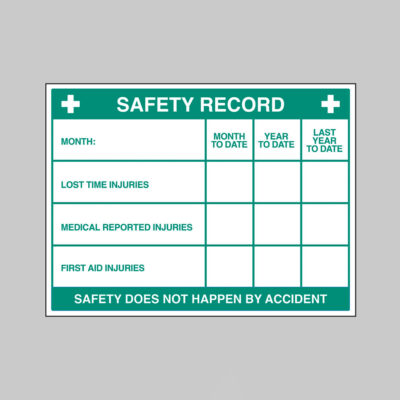 Safety Record Dry Wipe Board 800x600mm 3mm foam pvc