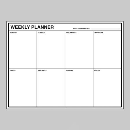 Weekly Planner Dry Wipe Board 800x600mm 3mm foam pvc