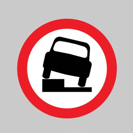 No parking on verge or footway repeater sign Class RA1 Permanent 300mm Dia  (3mm aluminium composite) c/w channelling