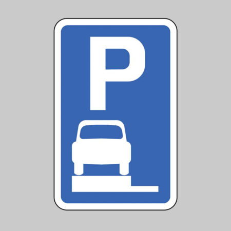Parking place wholly on verge or footway Class RA1 Permanent 270x420mm  (3mm aluminium composite) c/w channelling