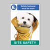 Safety footwear must be worn - dog poster 420x594mm synthetic paper