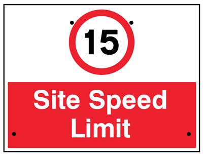 15mph Site speed limit, 600x450mm Re-Flex Sign (3mm reflective polypropylene)