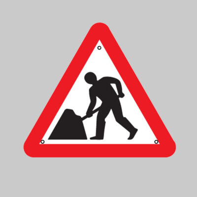 Road works, 750mm triangle Re-Flex Sign (3mm reflective polypropylene)