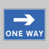 One way arrow right, 600x450mm Re-Flex Sign (3mm reflective polypropylene)