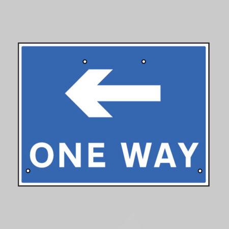 One way arrow left, 600x450mm Re-Flex Sign (3mm reflective polypropylene)