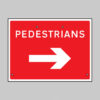Pedestrians arrow right, 600x450mm Re-Flex Sign (3mm reflective polypropylene)