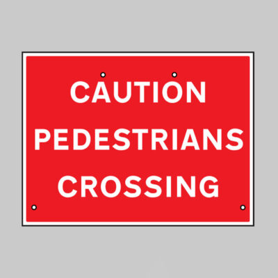 Caution pedestrians crossing, 600x450mm Re-Flex Sign (3mm reflective polypropylene)