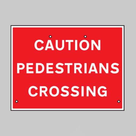 Caution pedestrians crossing, 600x450mm Re-Flex Sign (3mm reflective polypropylene)