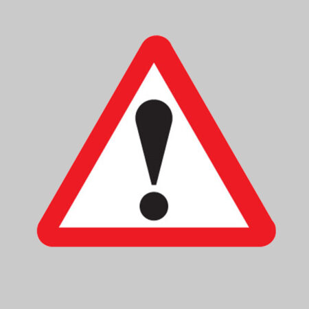 Warning ! reflective fold up 750mm triangle sign with space for text variant
