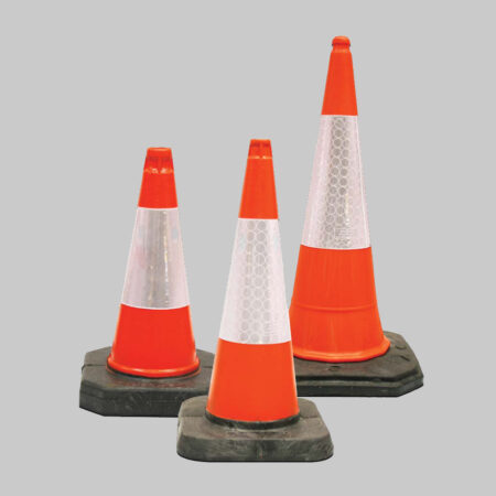 Thermoplastic reflective traffic cone c/w sleeve 750mm