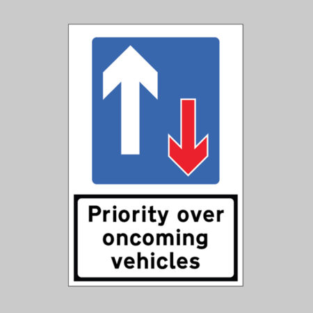 Priority over Oncoming Traffic reflective fold up sign 900x600mm