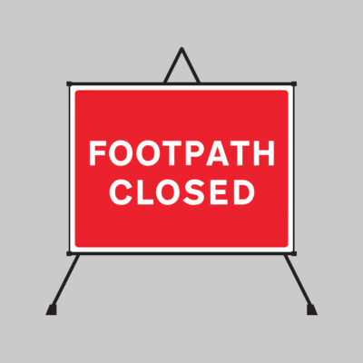 Footpath Closed reflective fold up sign 600x450mm