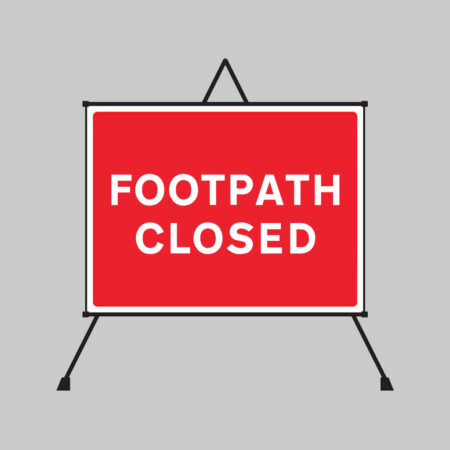 Footpath Closed reflective fold up sign 600x450mm