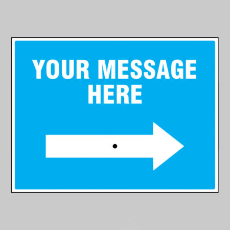Design Your Own with reversible arrow 600x450mm rigid PVC sign with wing nut and arrow