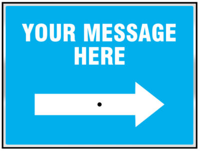 Design Your Own with reversible arrow 600x450mm aluminium sign with wing nut and arrow