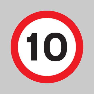 10 mph Class R2 Permanent 600mm Dia (3mm aluminium composite) c/w channelling