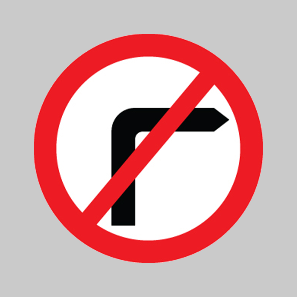 No Right Turn Class R2 Permanent 600Mm Dia (3Mm Aluminium Composite) C/W Channelling 1 No right turn class r2 permanent 600mm dia (3mm aluminium composite) c/w channelling