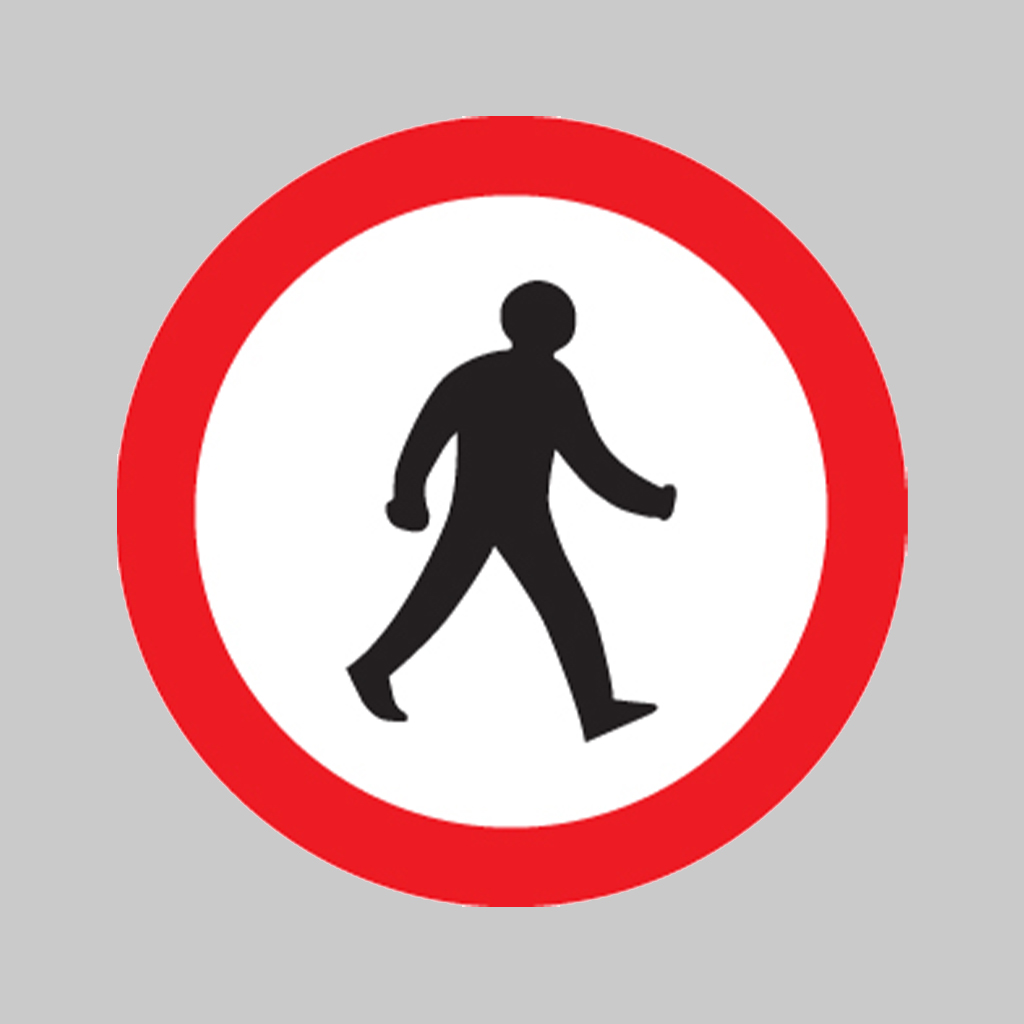 Pedestrians Prohibited Class R2 Permanent 600Mm Dia (3Mm Aluminium Composite) C/W Channelling 1 Pedestrians prohibited class r2 permanent 600mm dia (3mm aluminium composite) c/w channelling
