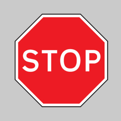Stop Class R2 Permanent 750mm Octagon (3mm aluminium composite) c/w channelling