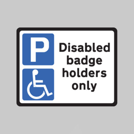Disabled badge holders Class R2 Permanent 320x250mm (3mm aluminium composite) c/w channelling