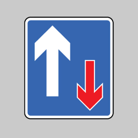 Vehicle priority class R2 Permanent 700x800mm (3mm aluminium composite) c/w channelling