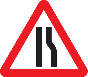 Road Narrows Right Side Class R2 600Mm Triangle C/W Channelling 1 Road narrows right side class r2 600mm triangle c/w channelling