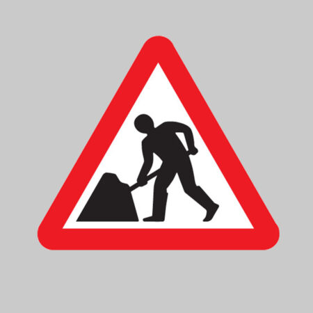 Road works 750mm triangle Class RA1 zintec