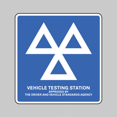 Vehicle testing station 600x625mm 0.9mm reflective aluminium