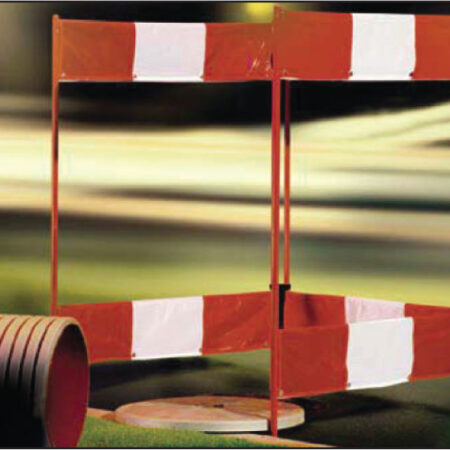 Folding barrier with 3 sides reflective red and white 750x1000mm