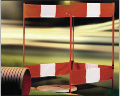 Folding barrier with 4 sides reflective red and white 750x1000mm