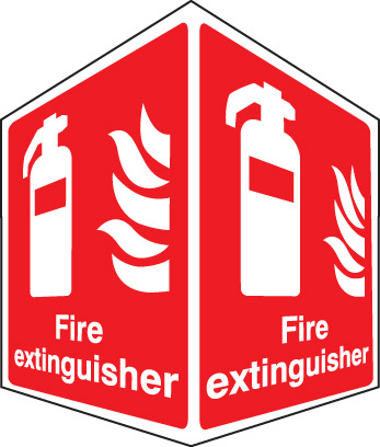 EasiFIX projecting sign 150x200mm face size - Fire extinguisher