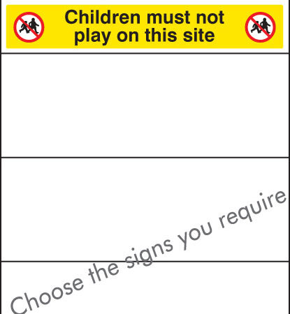 Site safety board 600x1200mm 5mm pvc c/w logo and select signs