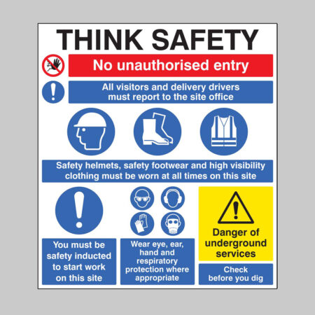 Site safety board 900x1000mm 5mm pvc