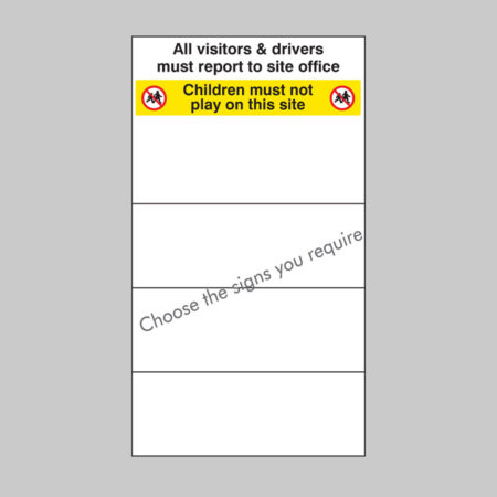 Site safety board 600x1000mm 5mm pvc c/w select signs