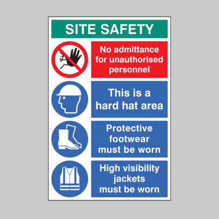 Site safety board 600x900mm 5mm pvc