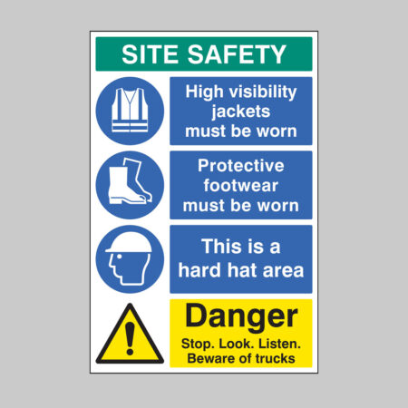 Site safety board 600x900mm 5mm pvc