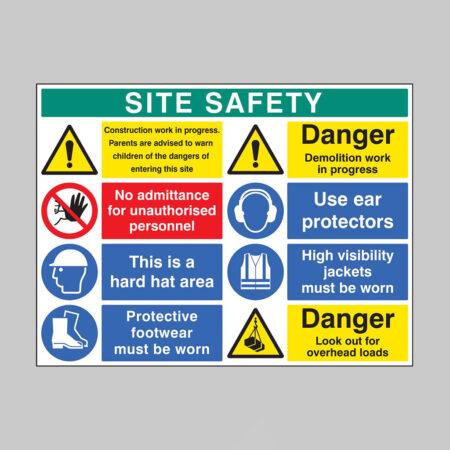 Site safety board 900x1200mm 5mm pvc